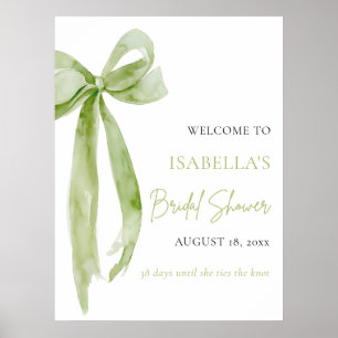 Bow She's Tying the Knot Bridal Shower Welcome Poster