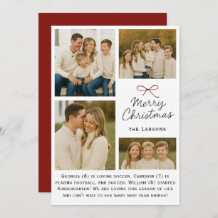 Bow Simple Family Christmas Card