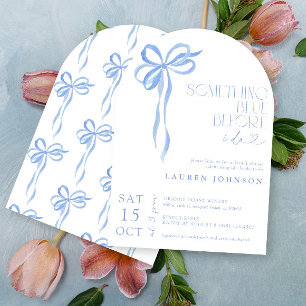 Bow Something Blue Before I Do Bridal Shower Invitation