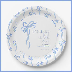 Bow Something Blue Before I Do Bridal Shower Paper Plate