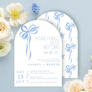 Bow Something Blue Before We Do Couple Invitation