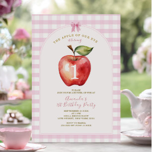 Bow The Apple of our eye baby shower invitation