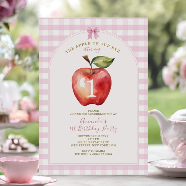 Bow The Apple of our eye baby shower invitation (Creator Uploaded)