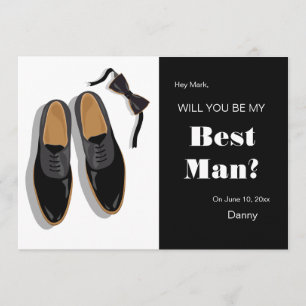 Bow Tie and Dress Shoes Best Man Request Invitation