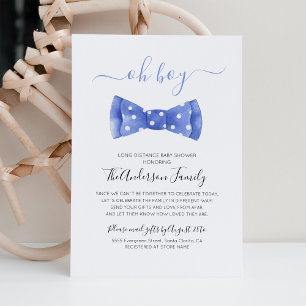 Bow Tie Baby Shower By Mail Long Distance Invitation