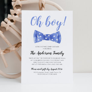 Bow Tie Baby Shower By Mail Long Distance Invitation