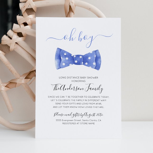 Bow Tie Baby Shower By Mail Long Distance Invitation (Creator Uploaded)