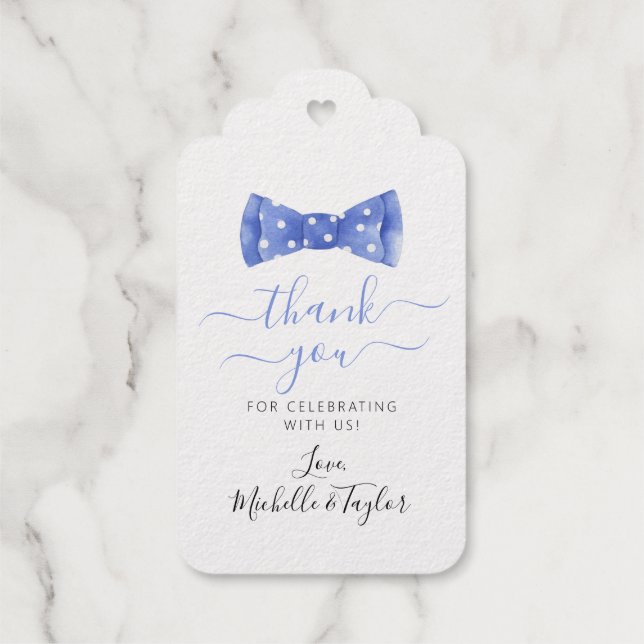Bow Tie Baby Shower Favour Tag (Back)