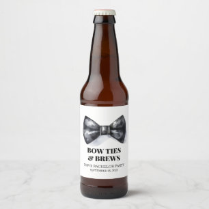 Bow Tie Bachelor Party Groomsman Beer Bottle Label