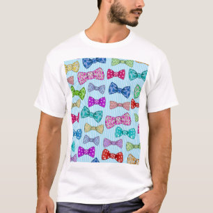 Bow tie, blue stripes, watercolor. T-Shirt