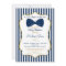 Bow Tie Boy Baby Shower Invitation Navy Blue Gold