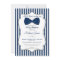 Bow Tie Boy Baby Shower Invitation Navy Silver