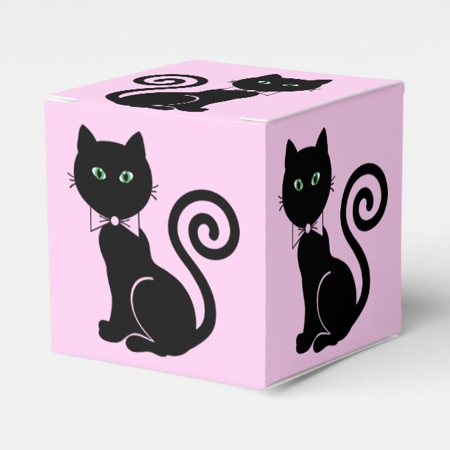 Bow Tie Cat Favour Box (Front Side)