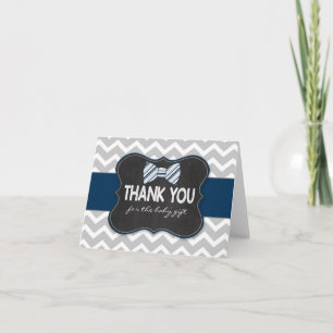 Bow Tie Chalkboard baby shower gift thank you note