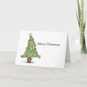 Bow Tie Christmas Tree Holiday Card