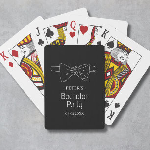 Bow Tie Custom Black Bachelor Party Playing Cards