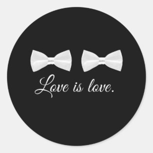 BOW TIE LOVE -.png Classic Round Sticker