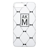 Bow Tie Pattern Custom Monogram iPhone 7 Plus Case