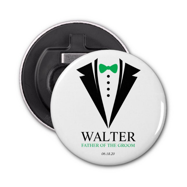 Bow Tie Tuxedo "Father of the Groom" Personalised Bottle Opener (Front)
