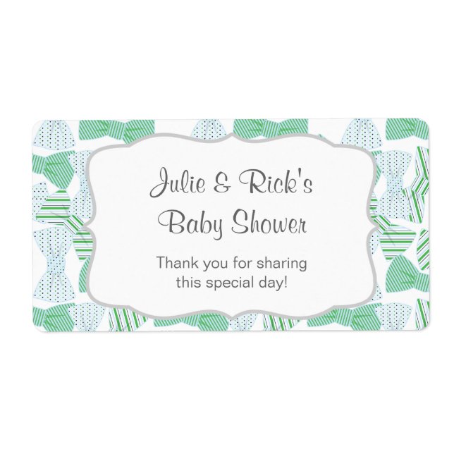 Bow Tie Water Bottle Favour  bowties- customise it (Front)