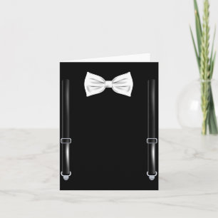 Bow Tie With Suspenders Funny Wedding And Special Card