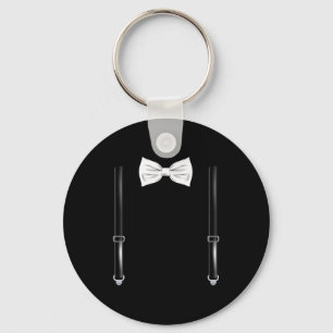 Bow Tie With Suspenders Funny Wedding And Special Key Ring