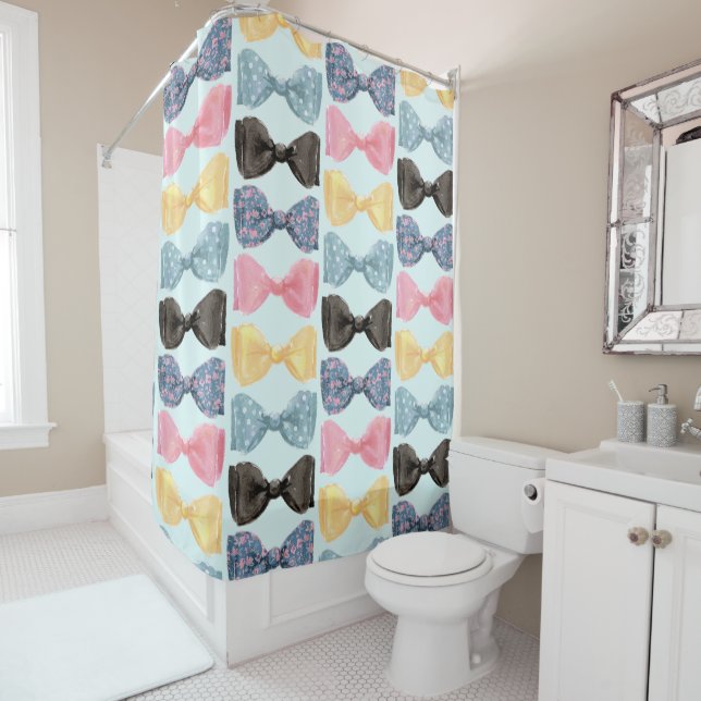 Bow Ties Shower Curtain (In Situ)