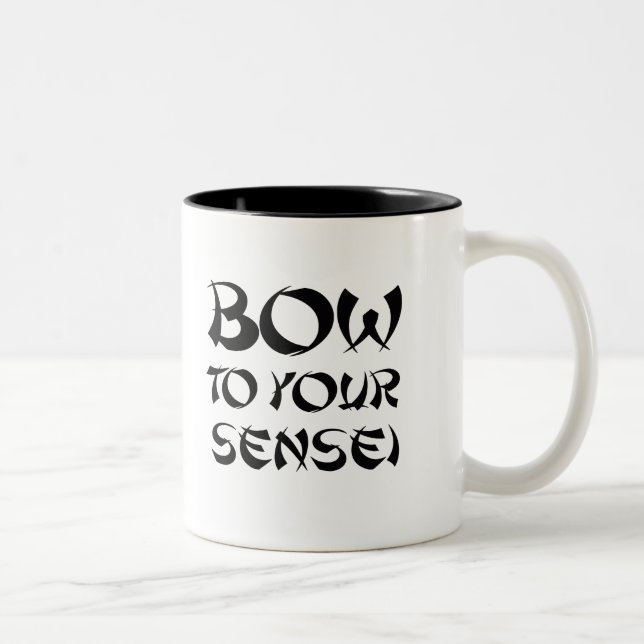 BOW TO YOUR SENSEI T-shirt Two-Tone Coffee Mug (Right)