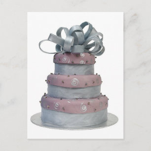 Bow Topped Wedding Cake Postcard