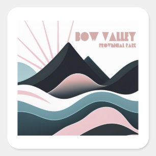 Bow Valley Provincial Park Coloured Hills Square Sticker