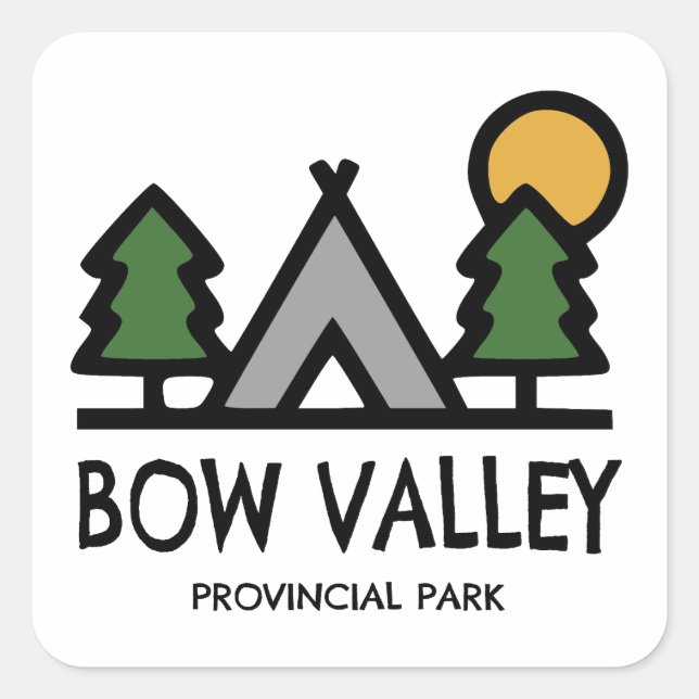 Bow Valley Provincial Park Square Sticker (Front)