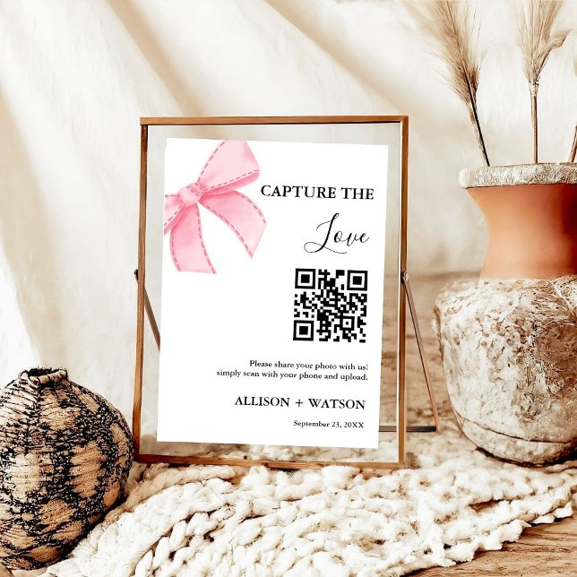 Bow wedding Capture love QR code wedding photo  Poster (Creator Uploaded)