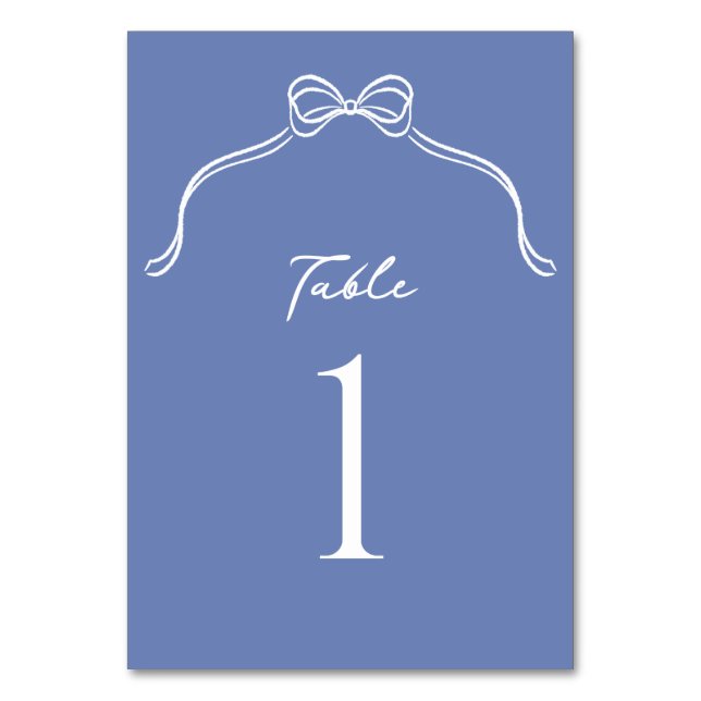 Bow Wedding Table Number (Front)