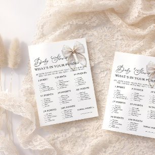 Bow What's In Your Purse Baby Shower Game