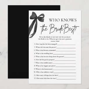 Bow Who Knows The Bride Best Bridal Shower Game Invitation