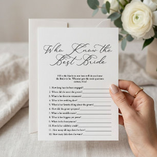 Bow Who Knows The Bride Best Bridal Shower Game Invitation