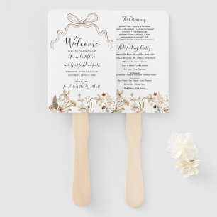 Bow Wildflowers wedding program fan