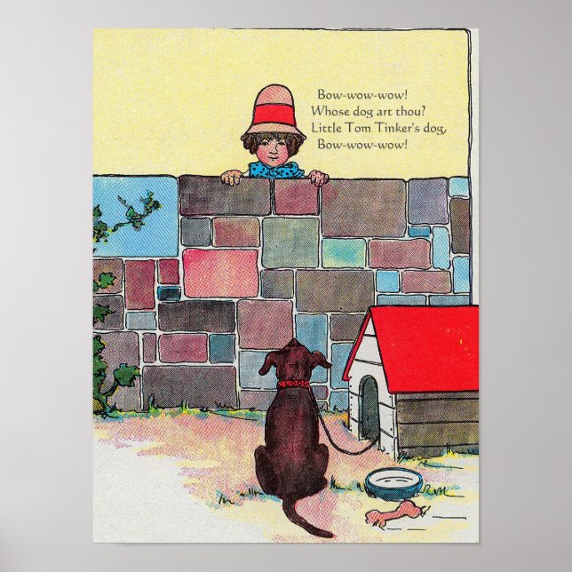 Bow-wow-wow! Whose dog art thou? Nursery Rhyme Poster (Front)