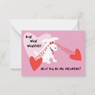 Bow Wow Wowzers White Dog Kids Valentine Card