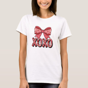 Bow XOXO Hearts Cute Love Sweet Girls Women T-Shirt