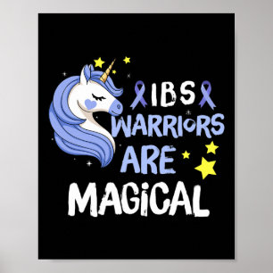 Bowel Syndrome Warriors Unicorn Ibs Periwinkle  Poster