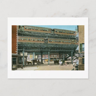 Bowery and Doubledeck Elevated, New York Postcard