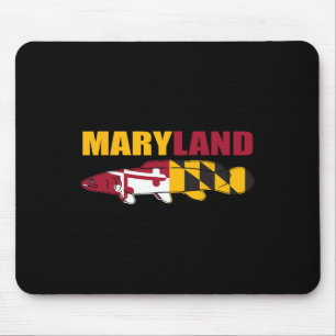 Bowfin Fish - Maryland State Flag Fishing  Mouse Pad