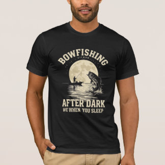 Bowfishing After Dark Fishing Moon SilhouetT-Shirt T-Shirt