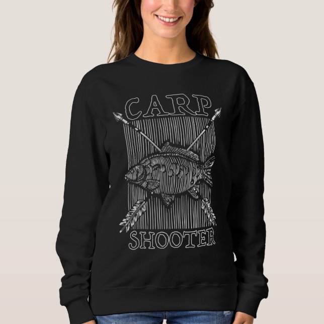 Bowfishing Bow Hunting For Fish Carp Shooter Sweatshirt (Front)