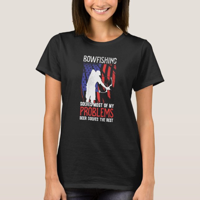 Bowfishing Bow Lights Arrows Crossbow Bowfisher T-Shirt (Front)