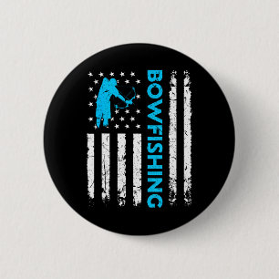 Bowfishing Us Flag Vintage Fishing Bowfish Hunter  6 Cm Round Badge