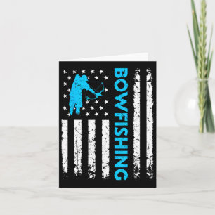 Bowfishing Us Flag Vintage Fishing Bowfish Hunter Card