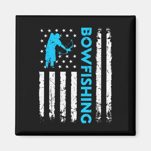 Bowfishing Us Flag Vintage Fishing Bowfish Hunter  Magnet (Front)