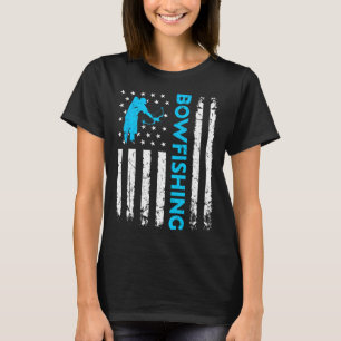 Bowfishing Us Flag Vintage Fishing Bowfish Hunter  T-Shirt